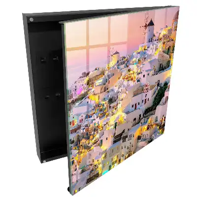 Armoire à clés ville grecque au coucher du soleil