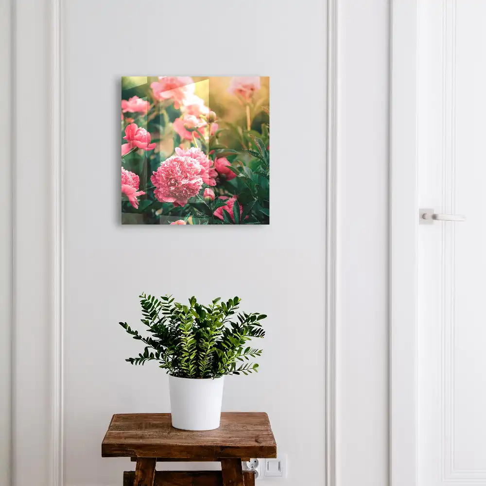 Boîte à clés murale de magnifiques fleurs roses dans un cadre naturel