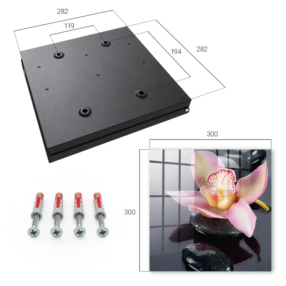 Boîte à clés murale orchidée sur pierres noires