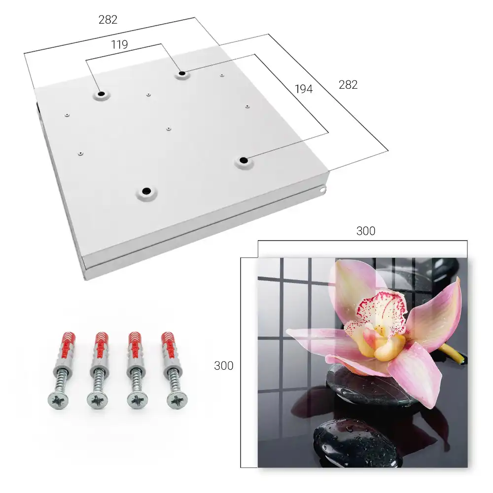 Boîte à clés murale orchidée sur pierres noires