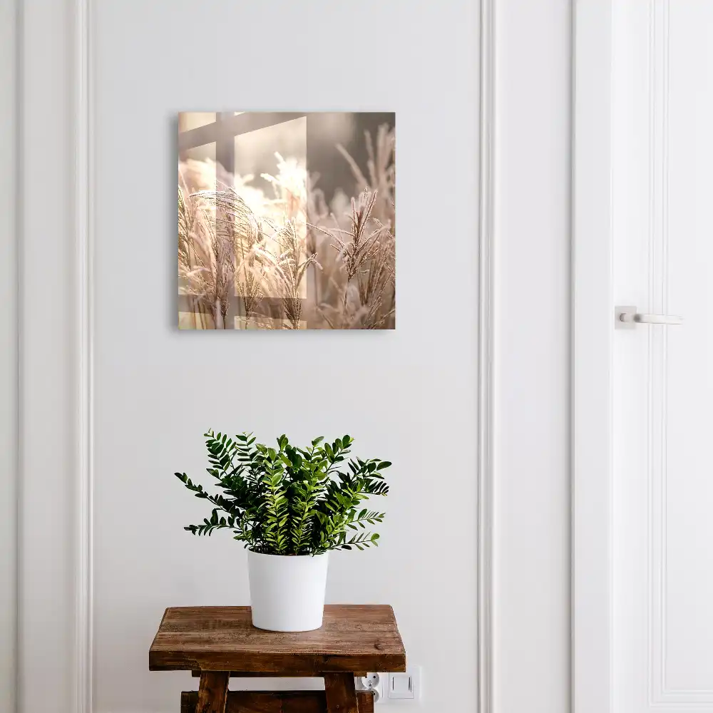 Armoire à clés des herbes délicates couvertes de givre dans des teintes chaudes