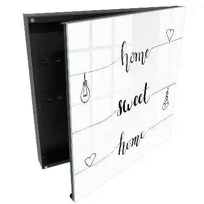 Boîte à clés design monochrome avec le texte « home sweet home »