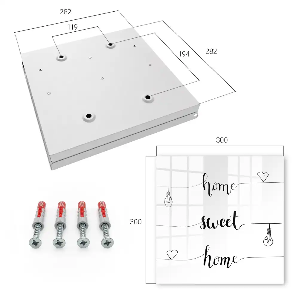 Boîte à clés design monochrome avec le texte « home sweet home »