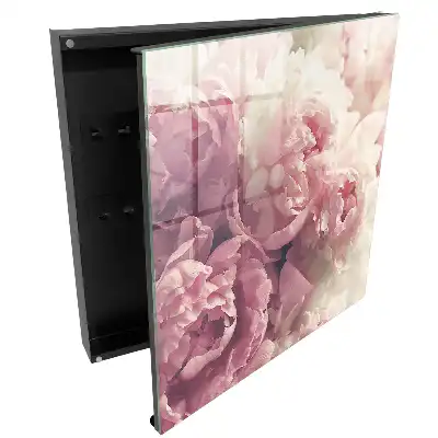 Boîte à clés murale des fleurs subtiles dans des tons de rose et de crème