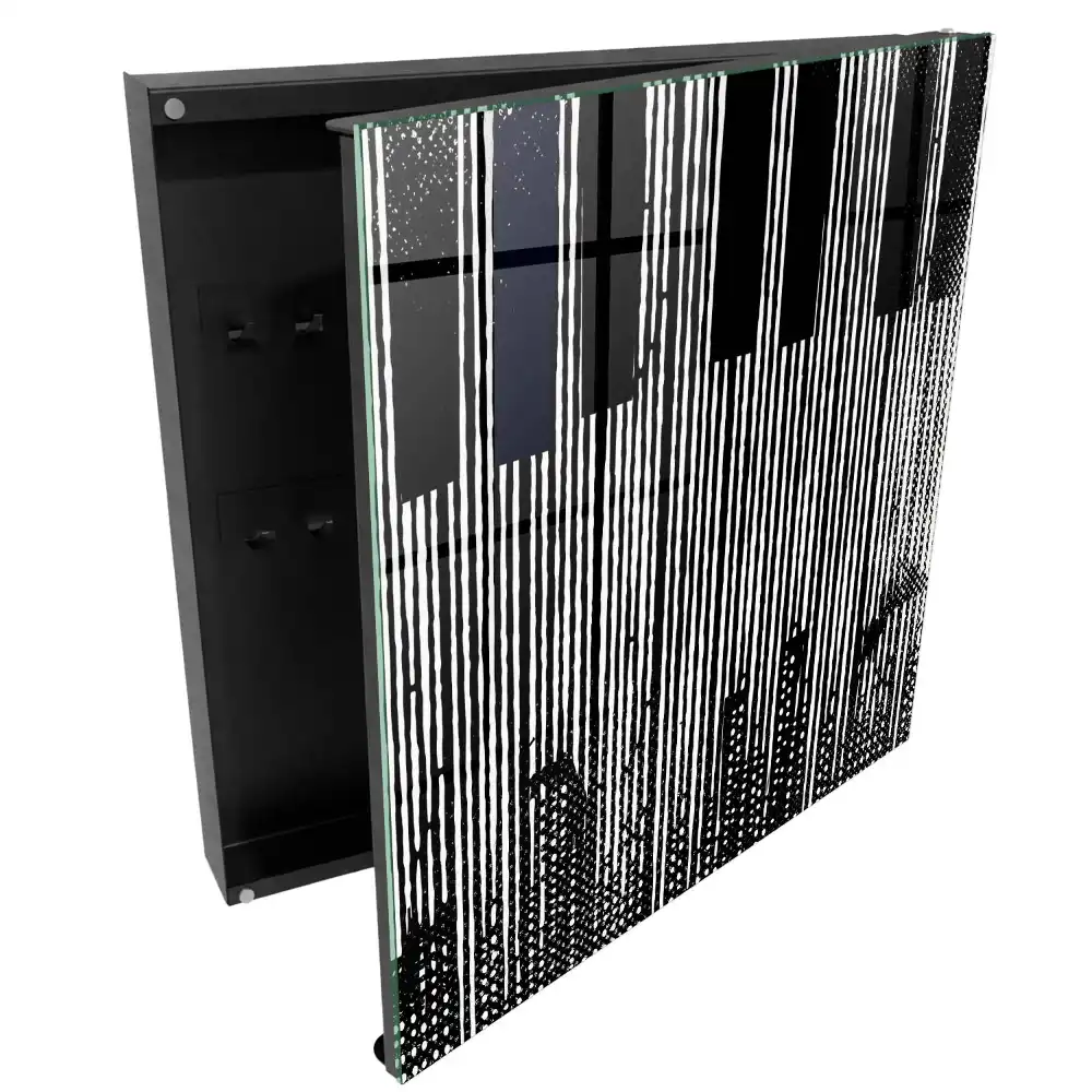 Armoire à clés lignes verticales efficaces en noir et blanc