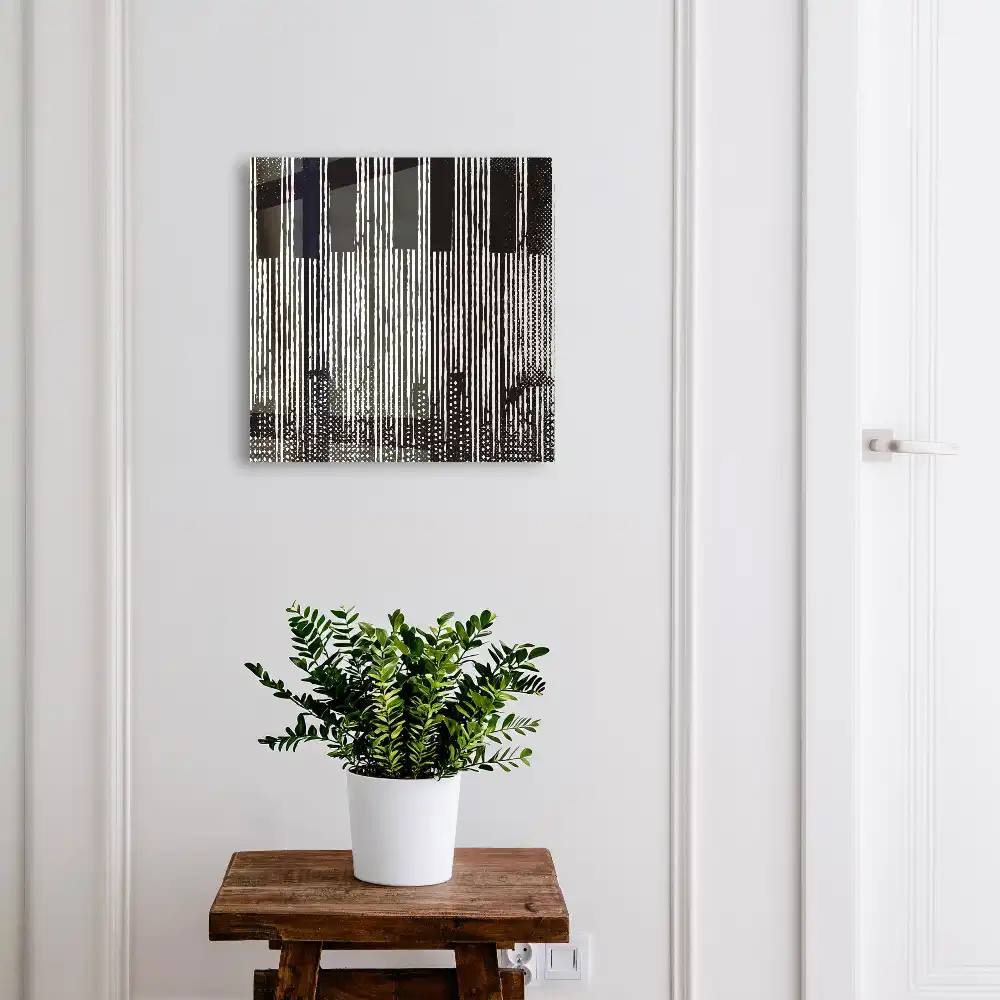 Armoire à clés lignes verticales efficaces en noir et blanc