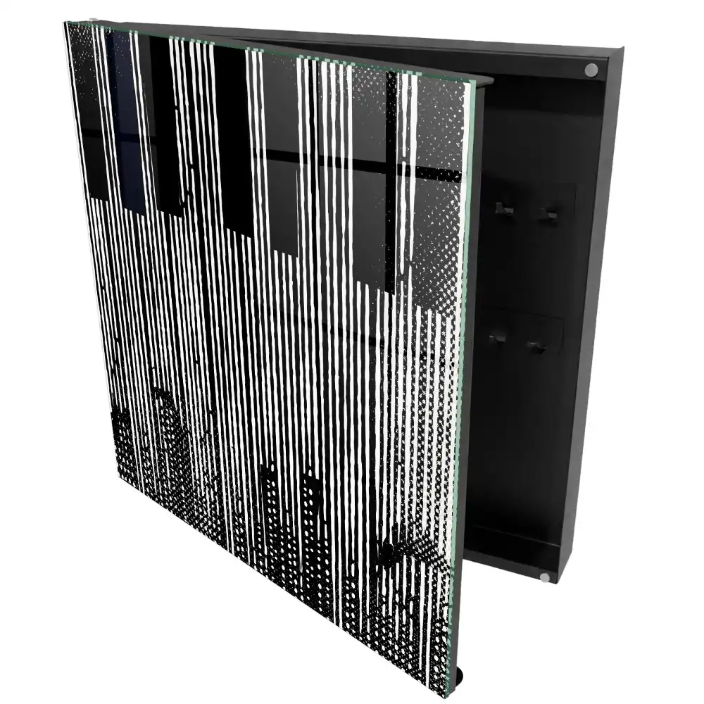 Armoire à clés lignes verticales efficaces en noir et blanc