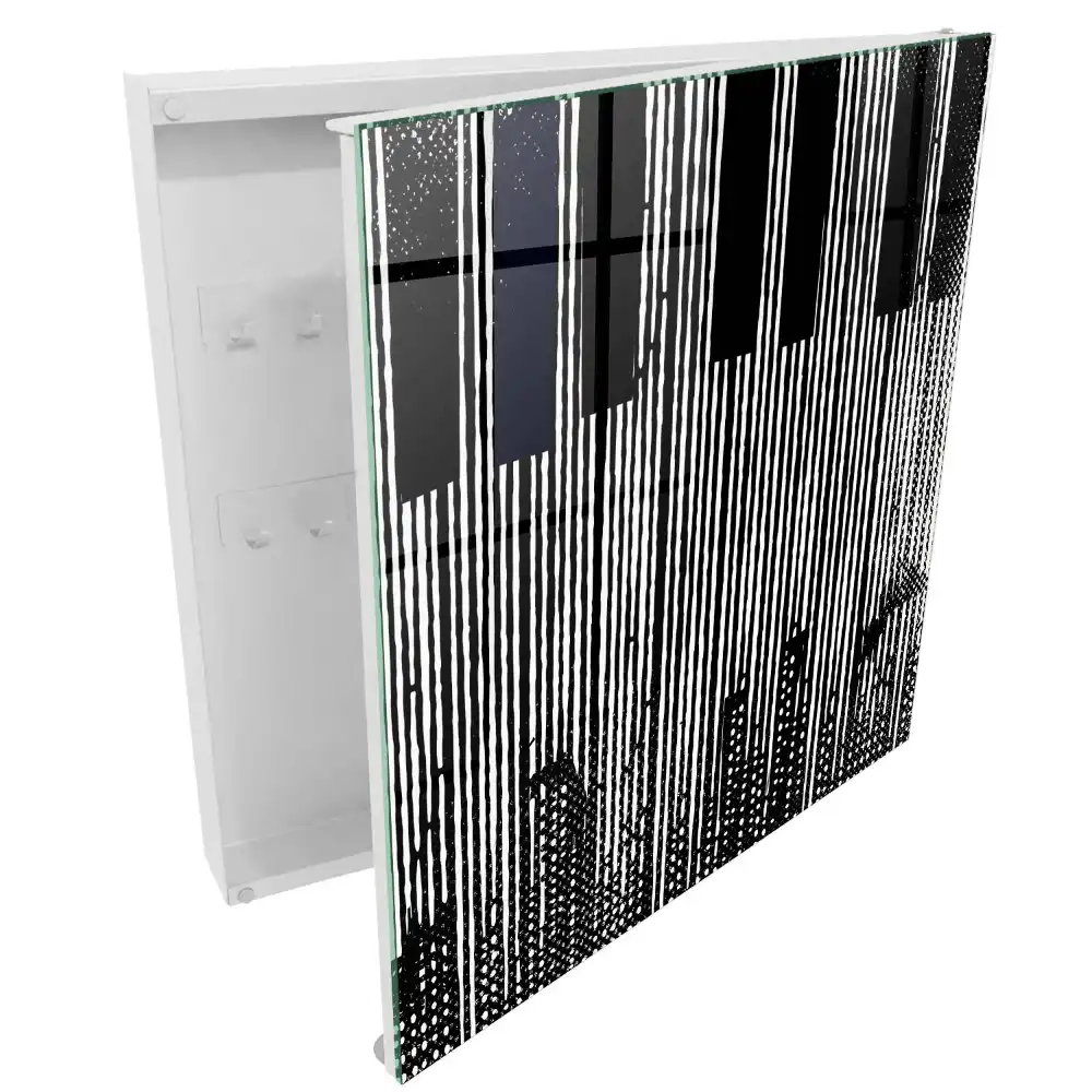 Armoire à clés lignes verticales efficaces en noir et blanc