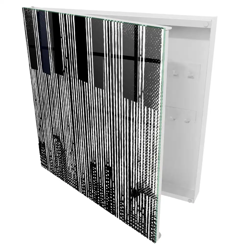 Armoire à clés lignes verticales efficaces en noir et blanc