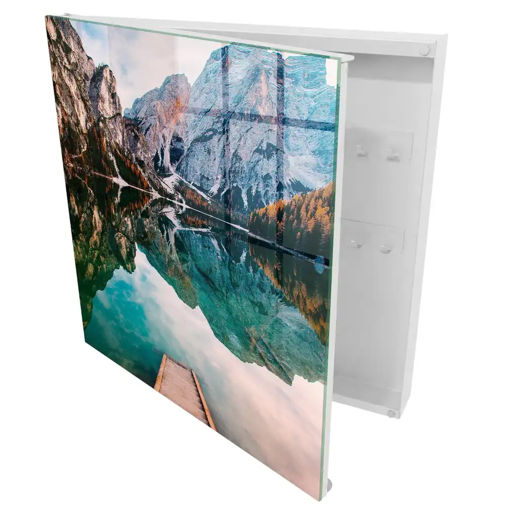 Boîte à clés montagnes et lac aux couleurs magnifiques