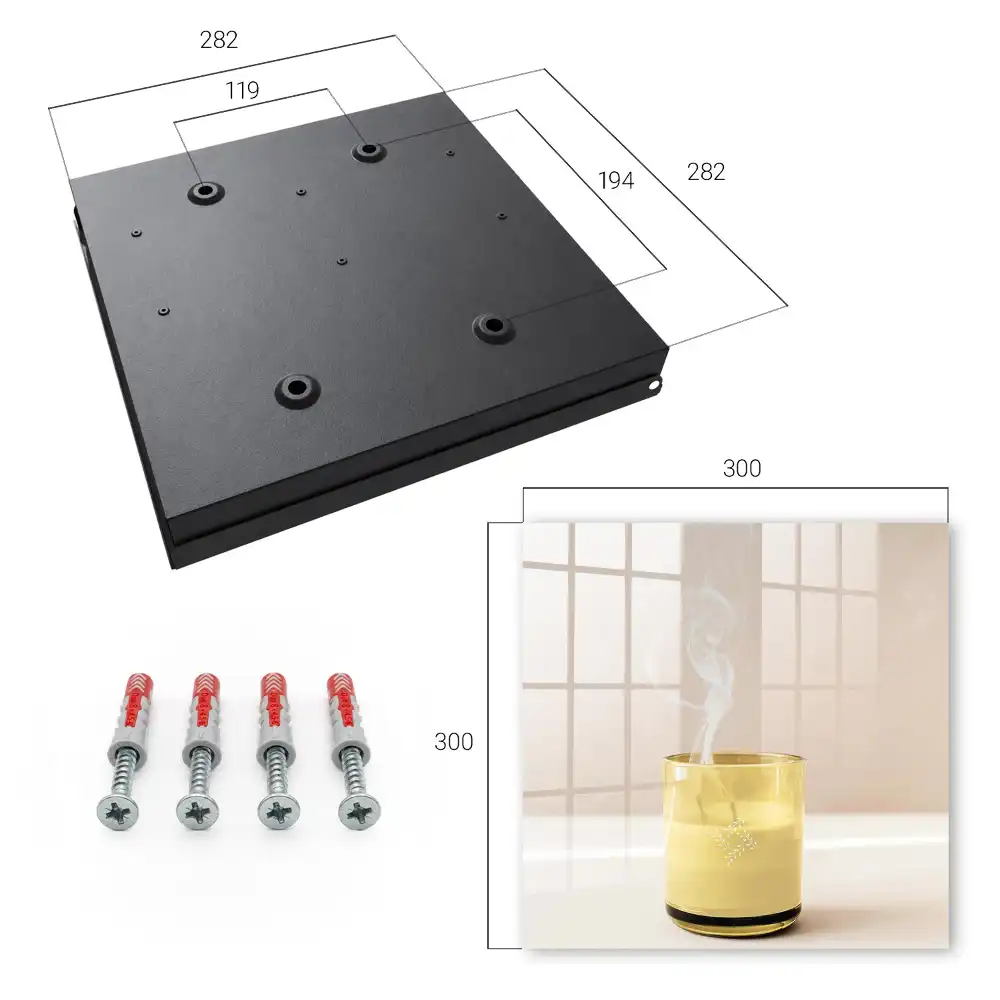 Armoire à clés verre transparent contenant un contenu jaune et fumé