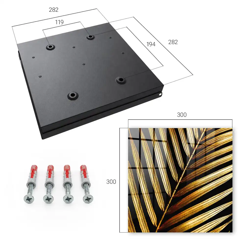 Armoire à clés feuilles dorées sur fond noir