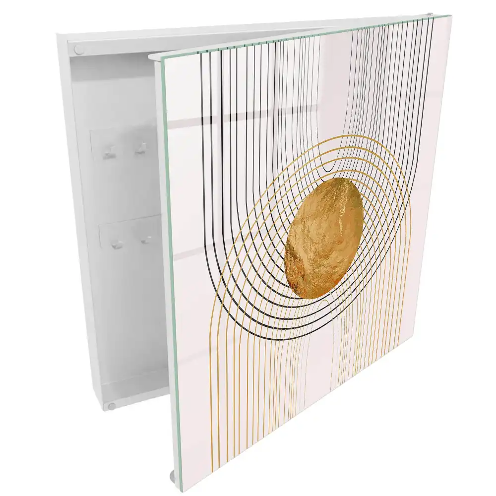 Boîte à clés murale illusion géométrique avec des formes et des lignes