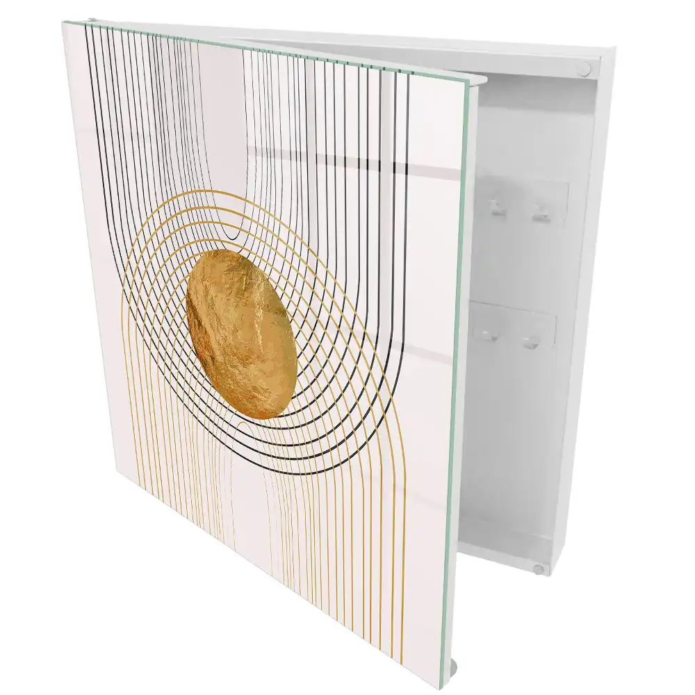 Boîte à clés murale illusion géométrique avec des formes et des lignes