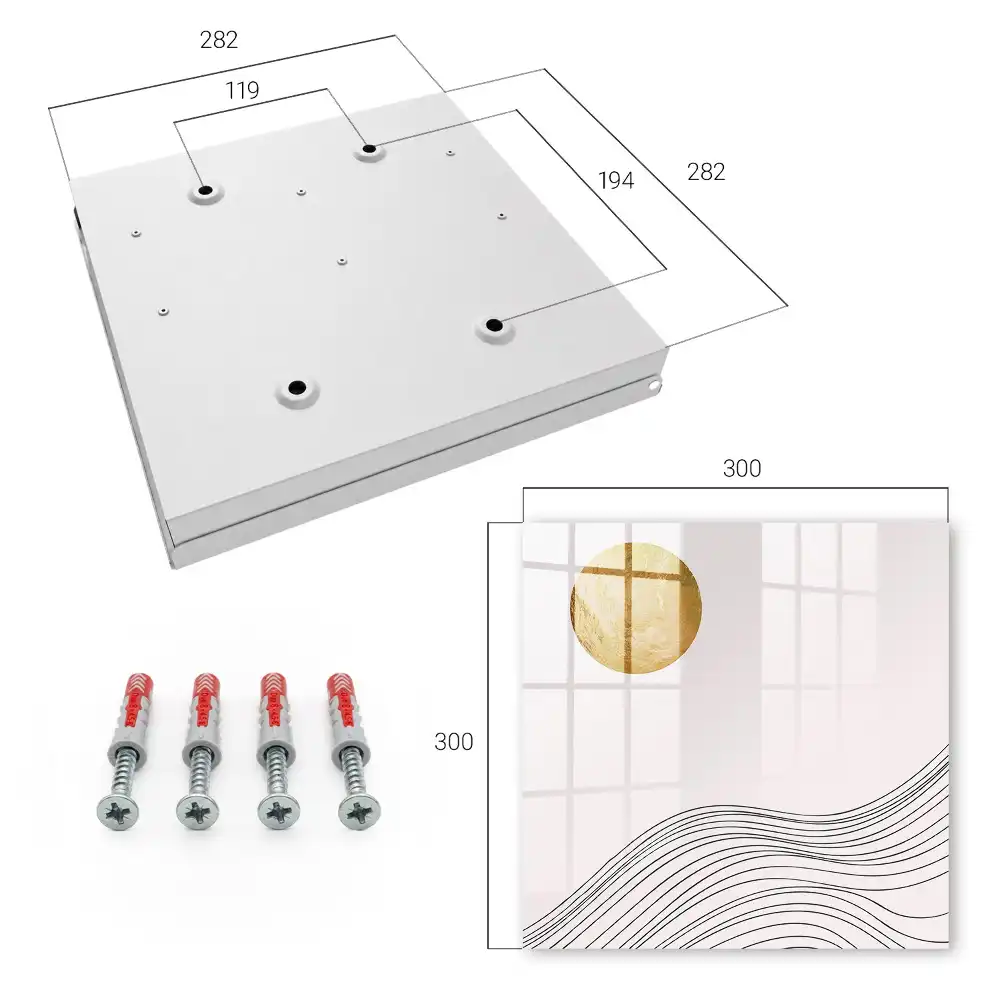 Boîte à clés des lignes minimalistes et un cercle chaleureux sur un fond clair