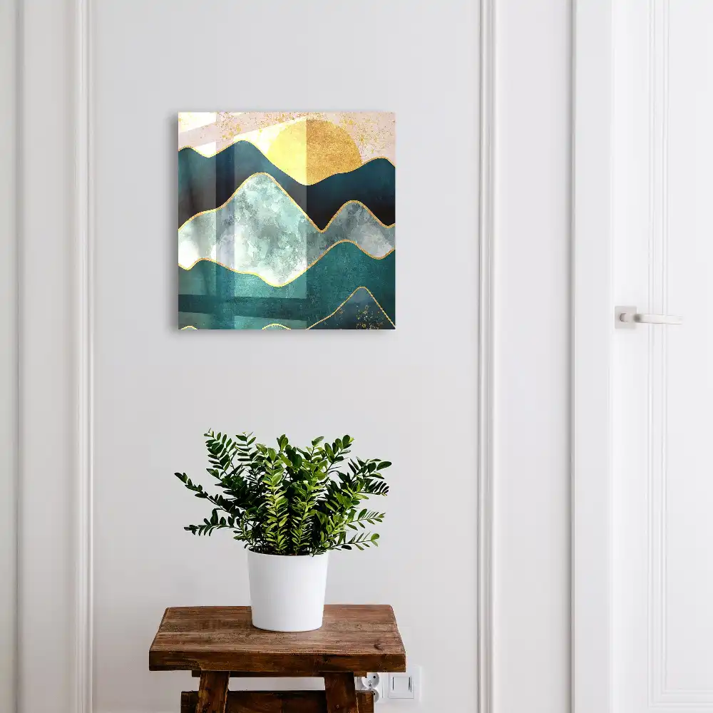 Boîte à clés murale les sommets des montagnes et le soleil