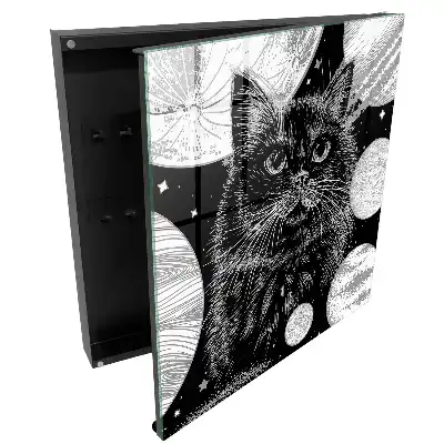 Boîte à clés un chat parmi les planètes l'espace l'harmonie parfaite
