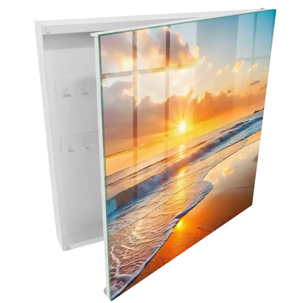 Armoire à clés coucher de soleil sur l'océan