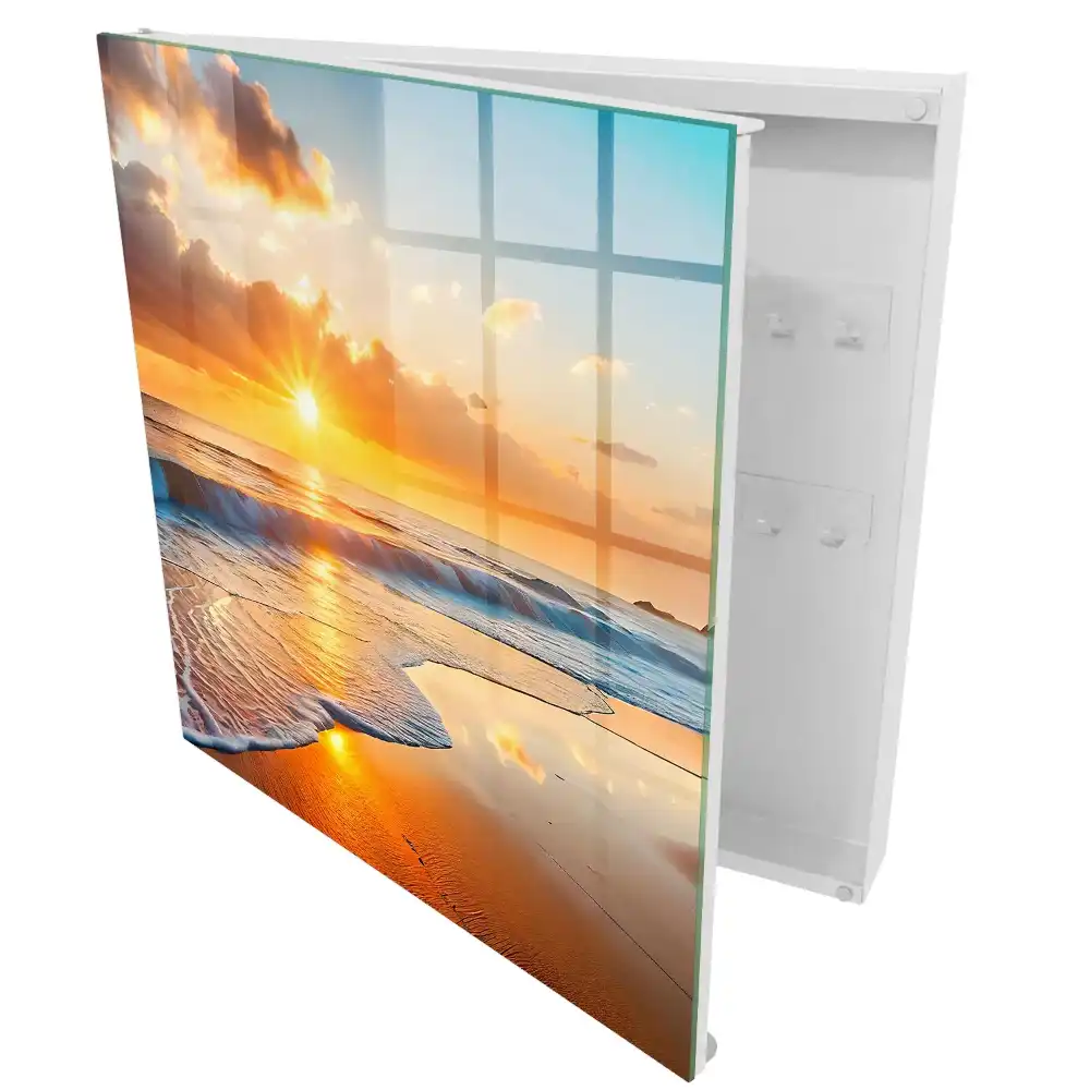 Armoire à clés coucher de soleil sur l'océan