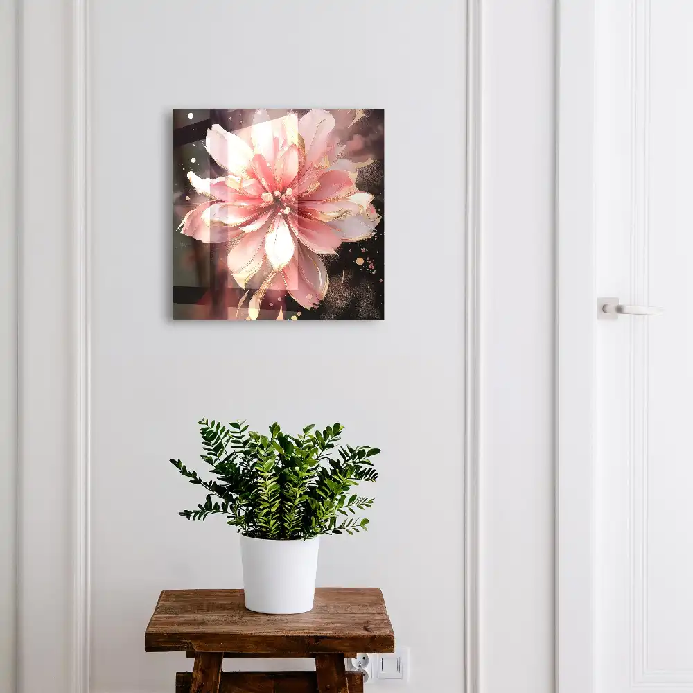 Boîte à clés murale une ravissante fleur aux nuances de rose et de crème