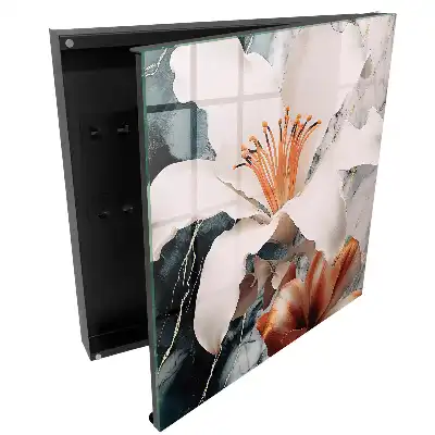 Armoire à clés des fleurs subtiles dans un cadre contrasté