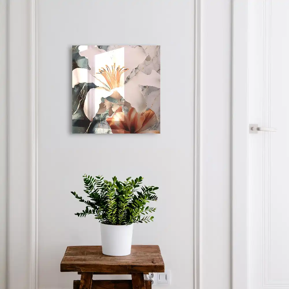 Armoire à clés des fleurs subtiles dans un cadre contrasté