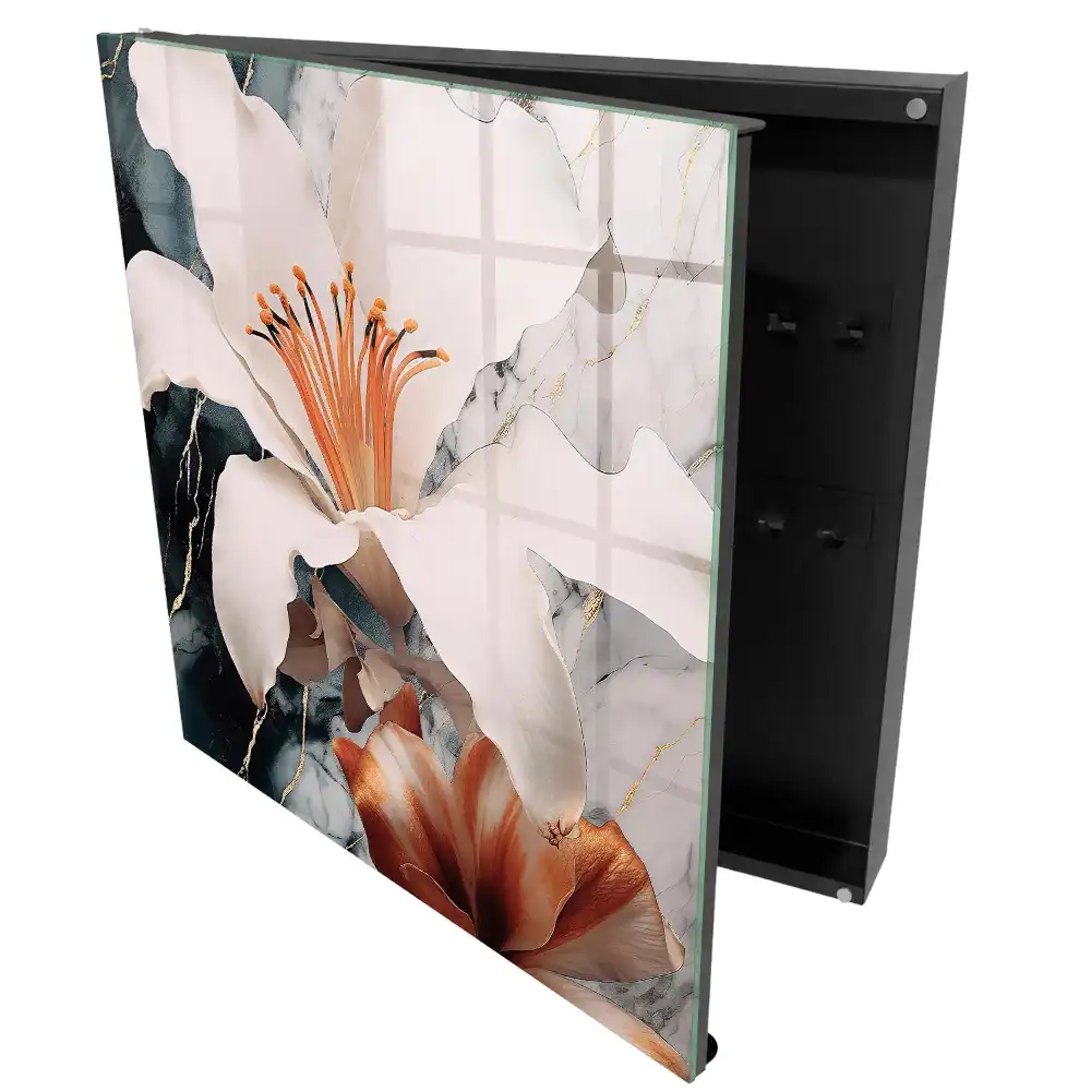 Armoire à clés des fleurs subtiles dans un cadre contrasté