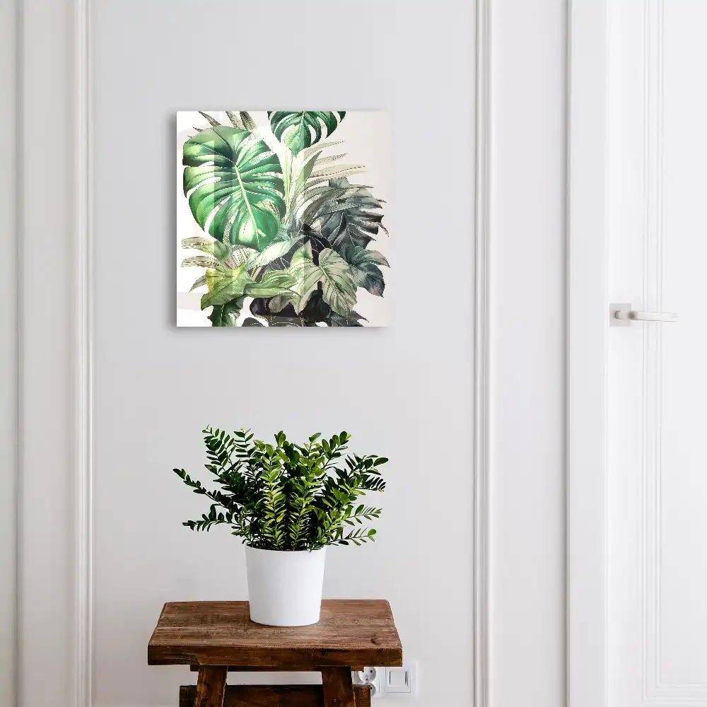 Boîte à clés murale feuilles vertes nature tropicale exotique