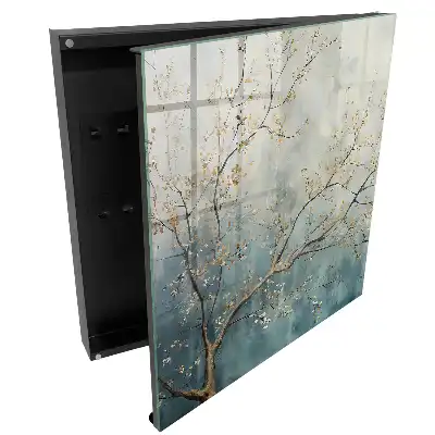 Armoire à clés branche d'arbre aux feuilles pastel