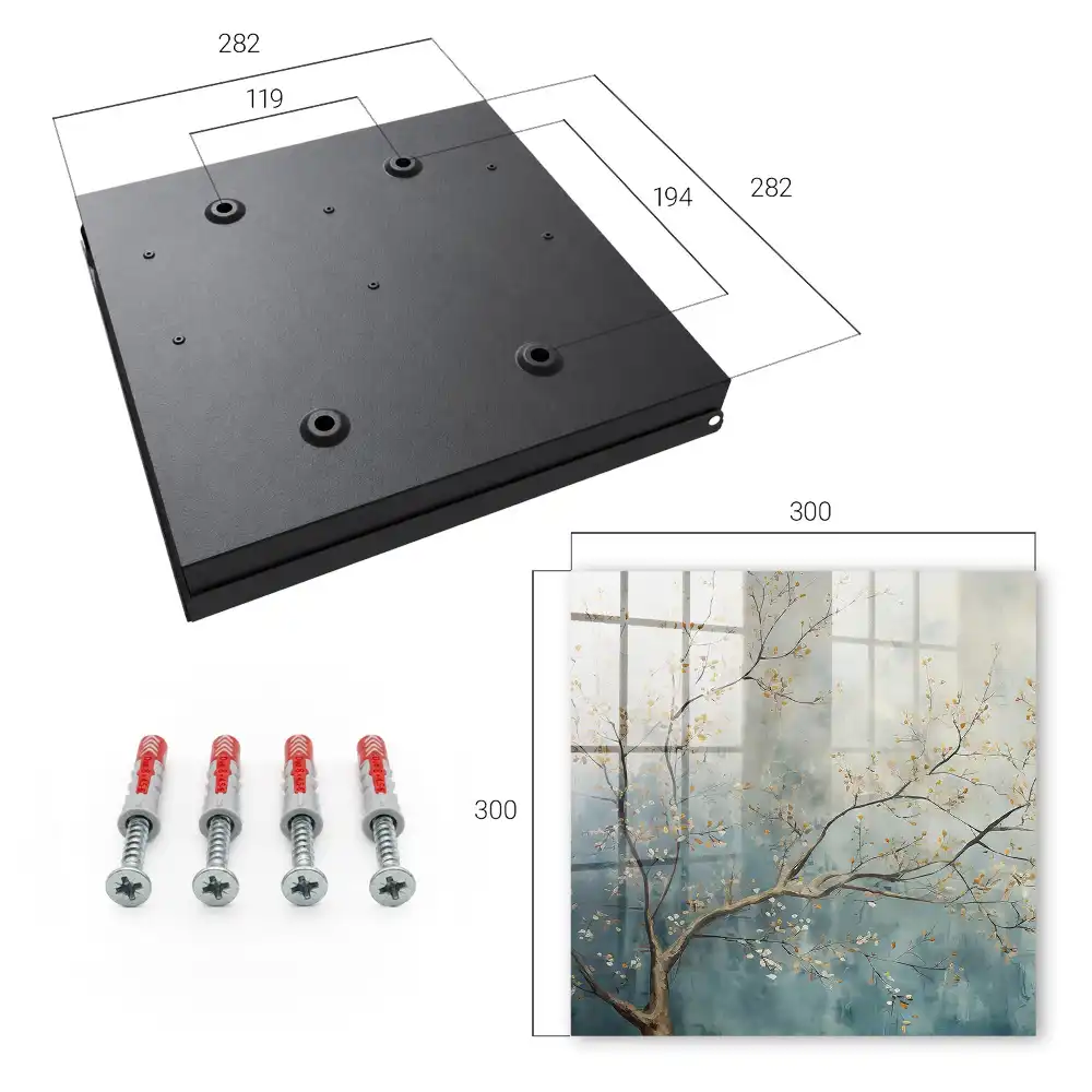 Armoire à clés branche d'arbre aux feuilles pastel