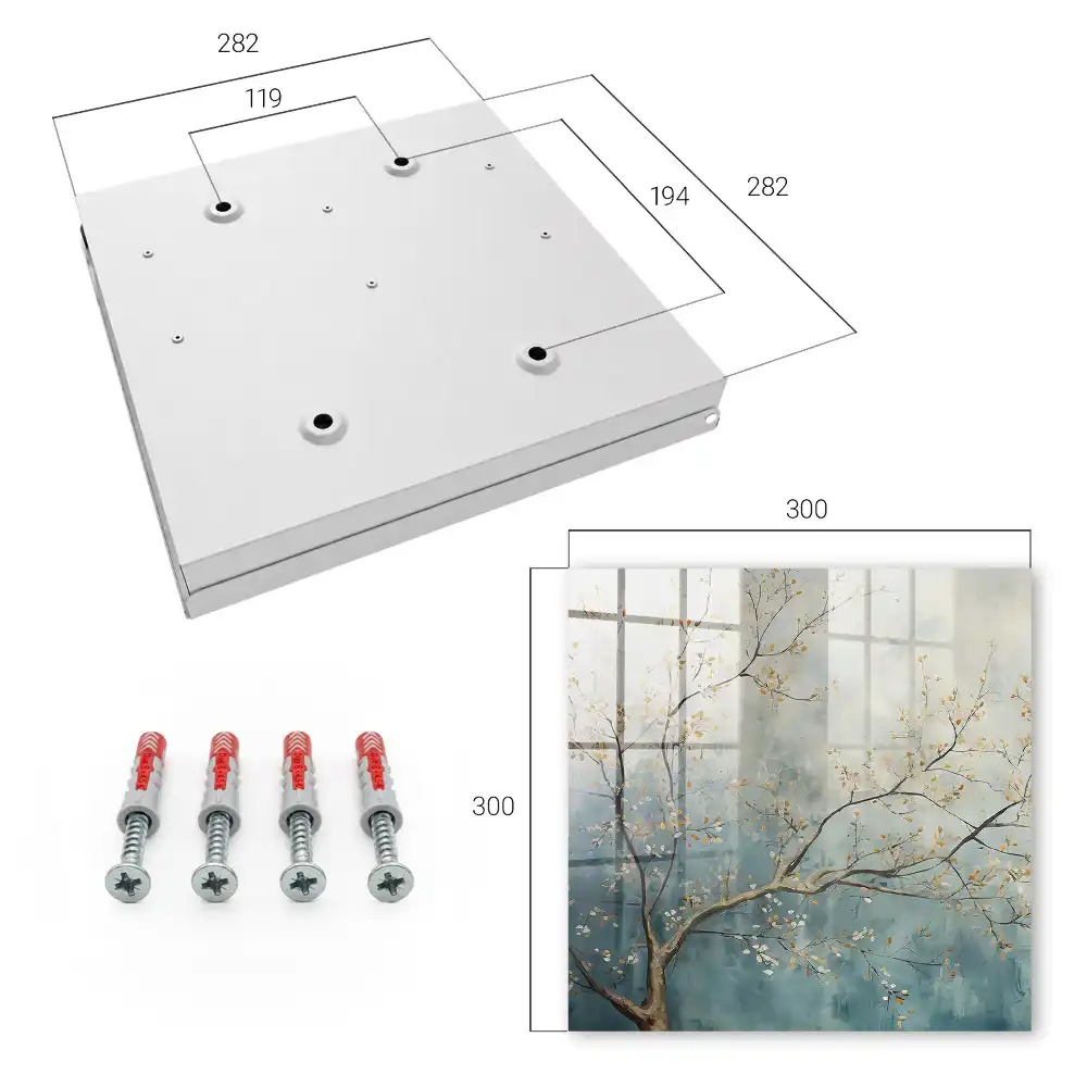 Armoire à clés branche d'arbre aux feuilles pastel