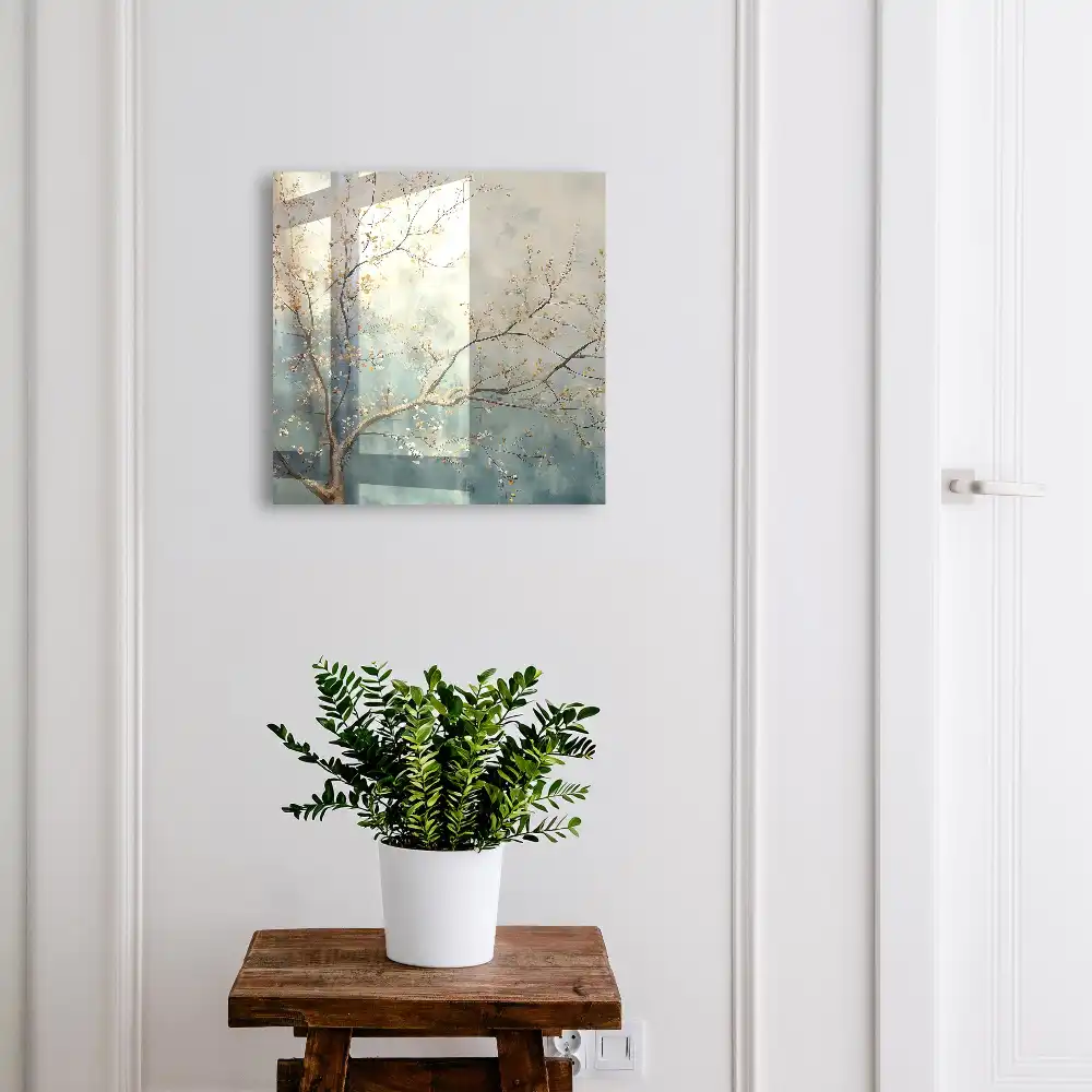 Armoire à clés branche d'arbre aux feuilles pastel