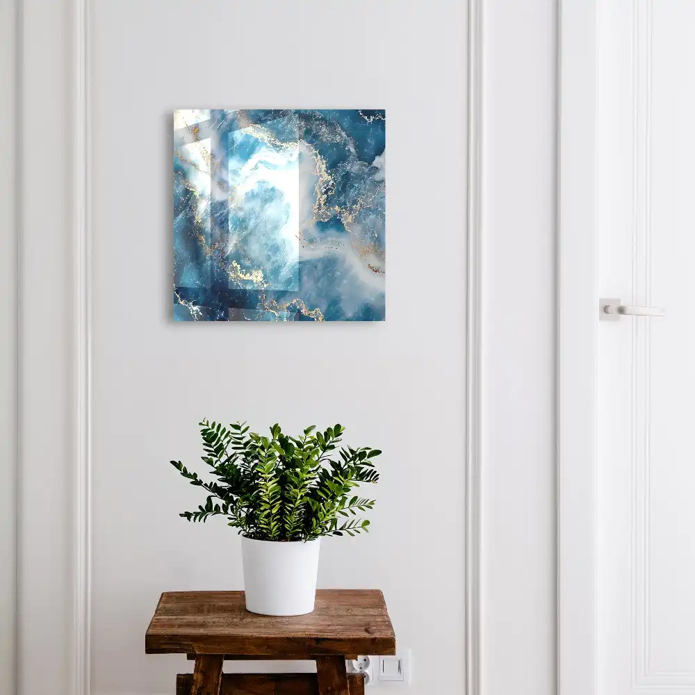 Boîte à clés des motifs bleus et beiges avec une touche de mystère