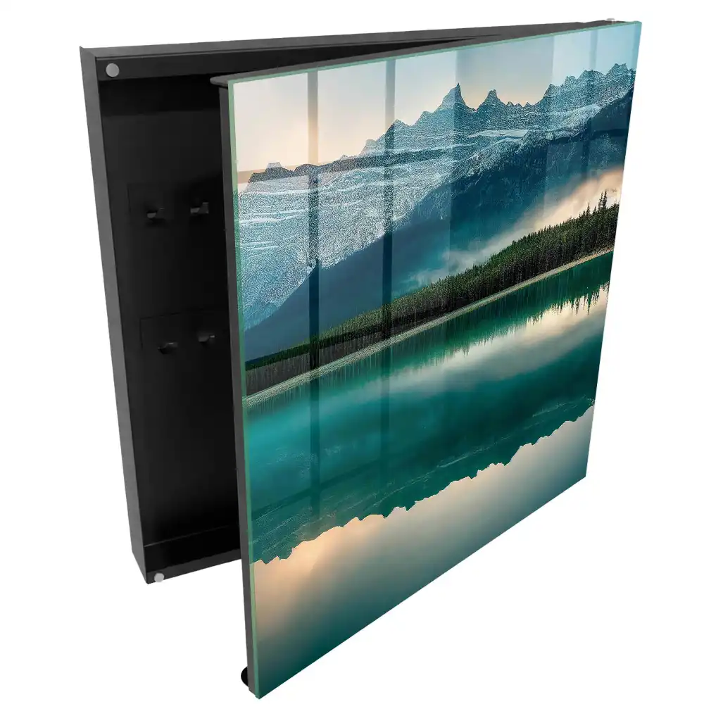 Armoire à clés la magie du reflet des montagnes dans la surface calme de l'eau