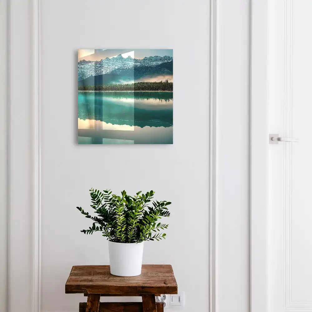 Armoire à clés la magie du reflet des montagnes dans la surface calme de l'eau