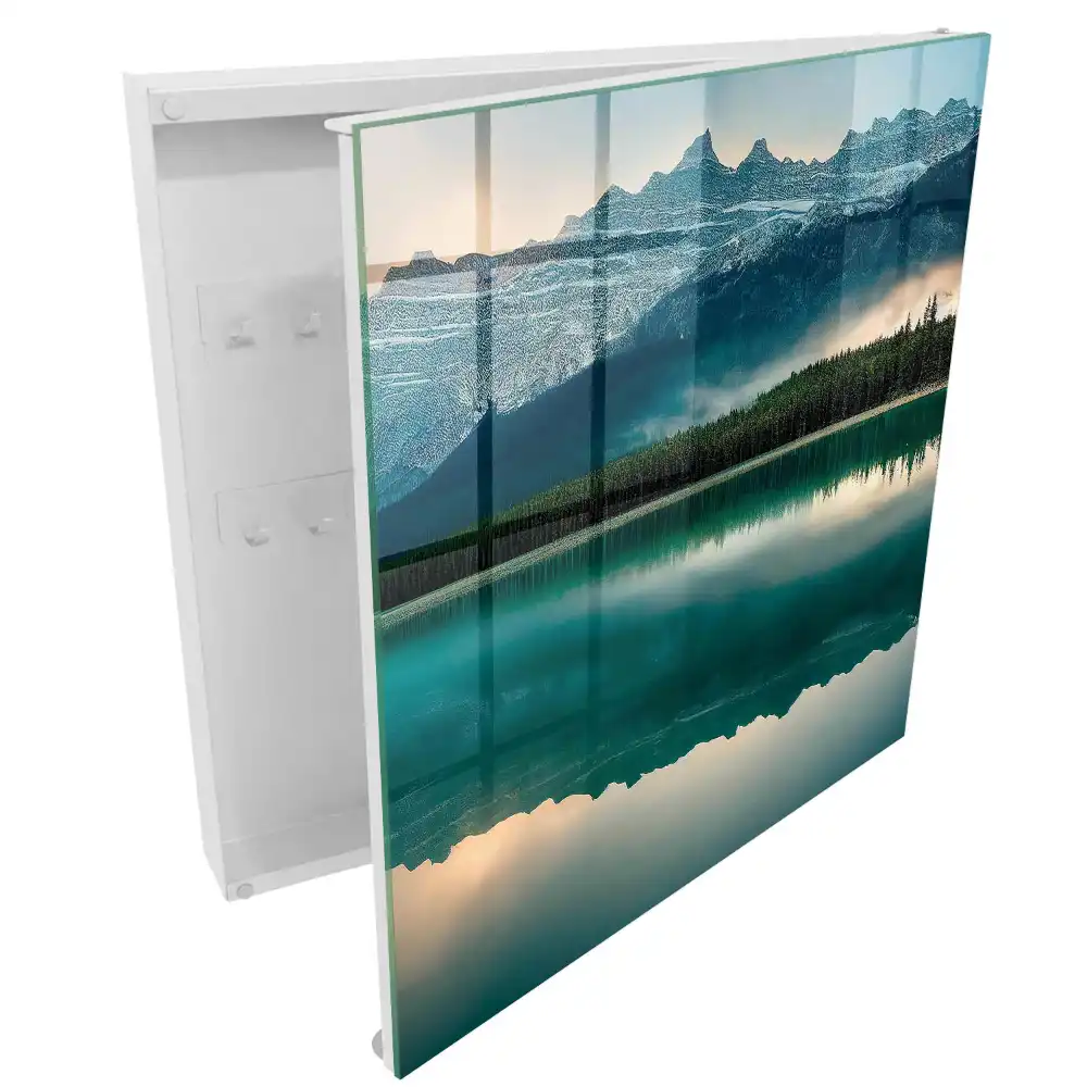 Armoire à clés la magie du reflet des montagnes dans la surface calme de l'eau