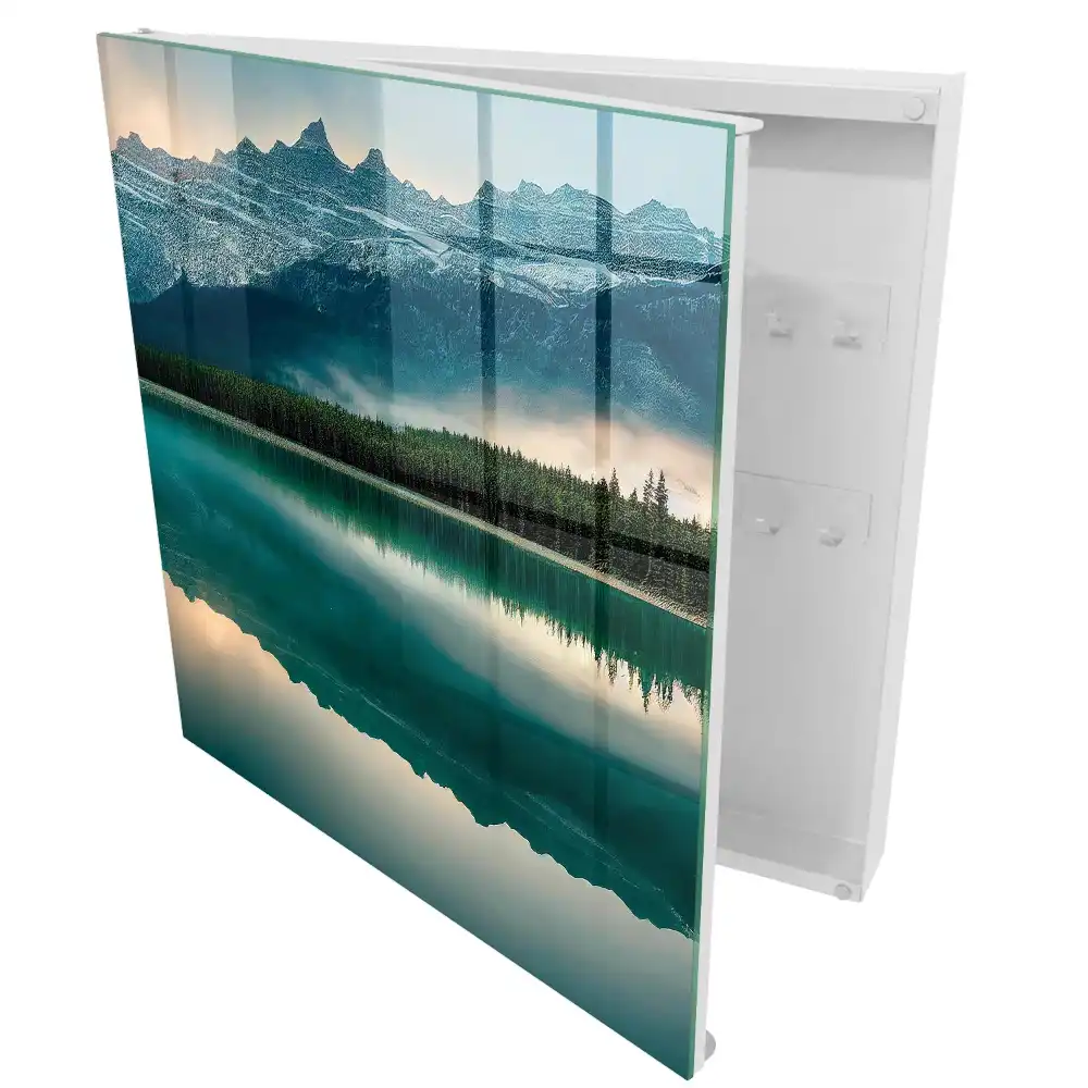 Armoire à clés la magie du reflet des montagnes dans la surface calme de l'eau