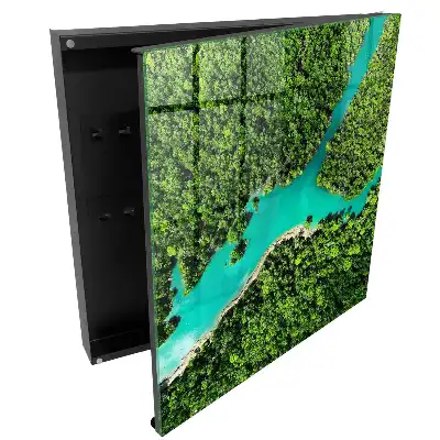 Armoire à clés forêt verte rivière bleue harmonie de la nature