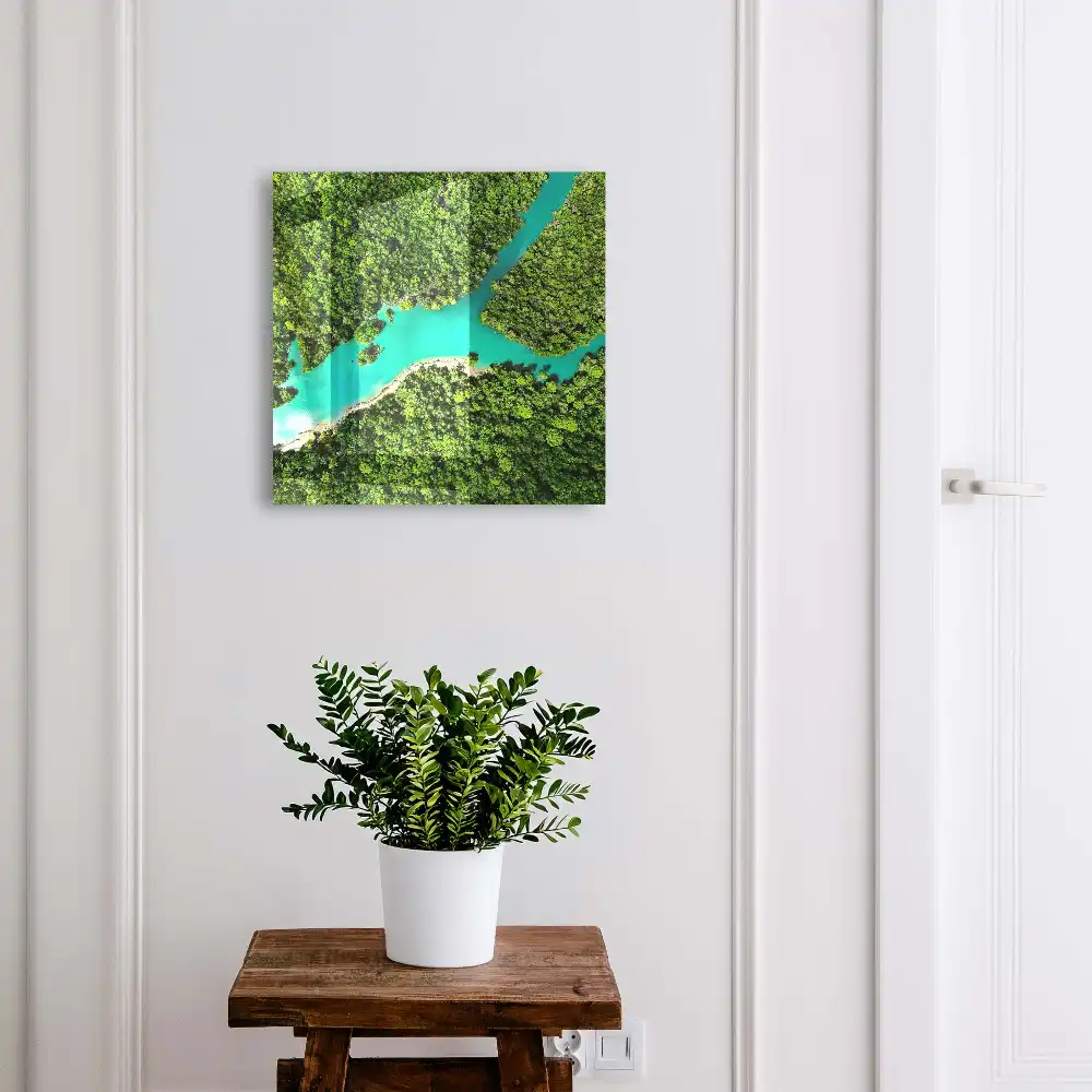 Armoire à clés forêt verte rivière bleue harmonie de la nature
