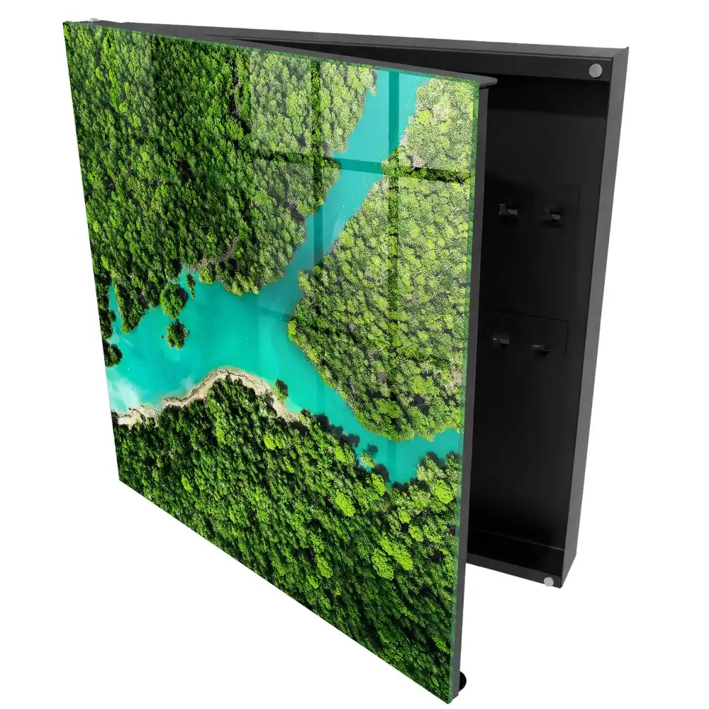 Armoire à clés forêt verte rivière bleue harmonie de la nature
