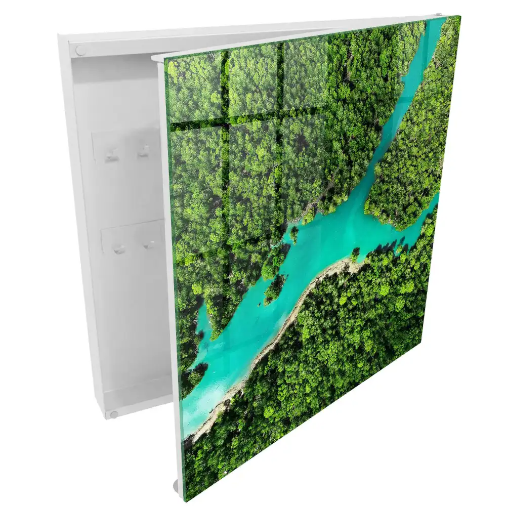 Armoire à clés forêt verte rivière bleue harmonie de la nature