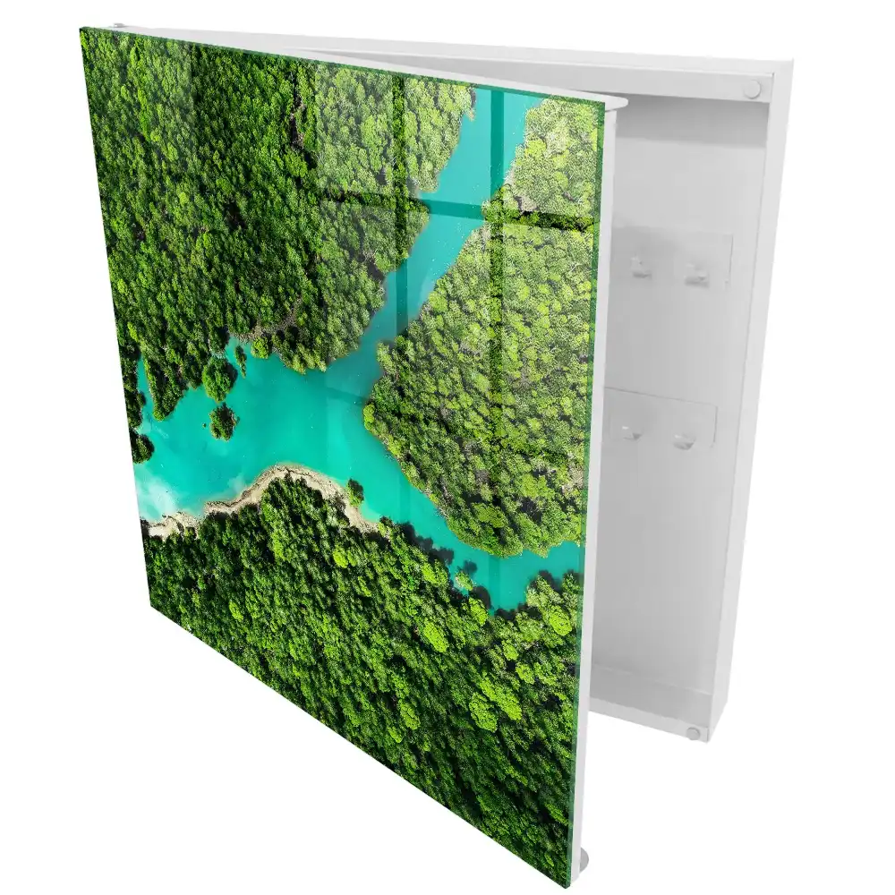 Armoire à clés forêt verte rivière bleue harmonie de la nature