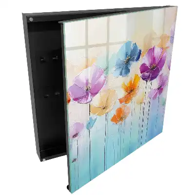 Boîte à clés murale des fleurs colorées sur un fond lumineux plein d'énergie