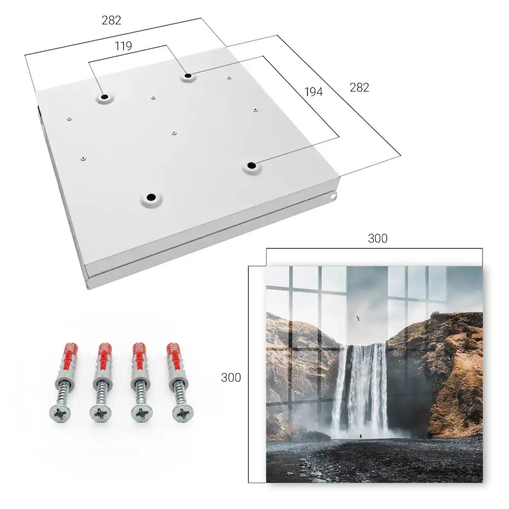 Armoire à clés une cascade entre des falaises rocheuses