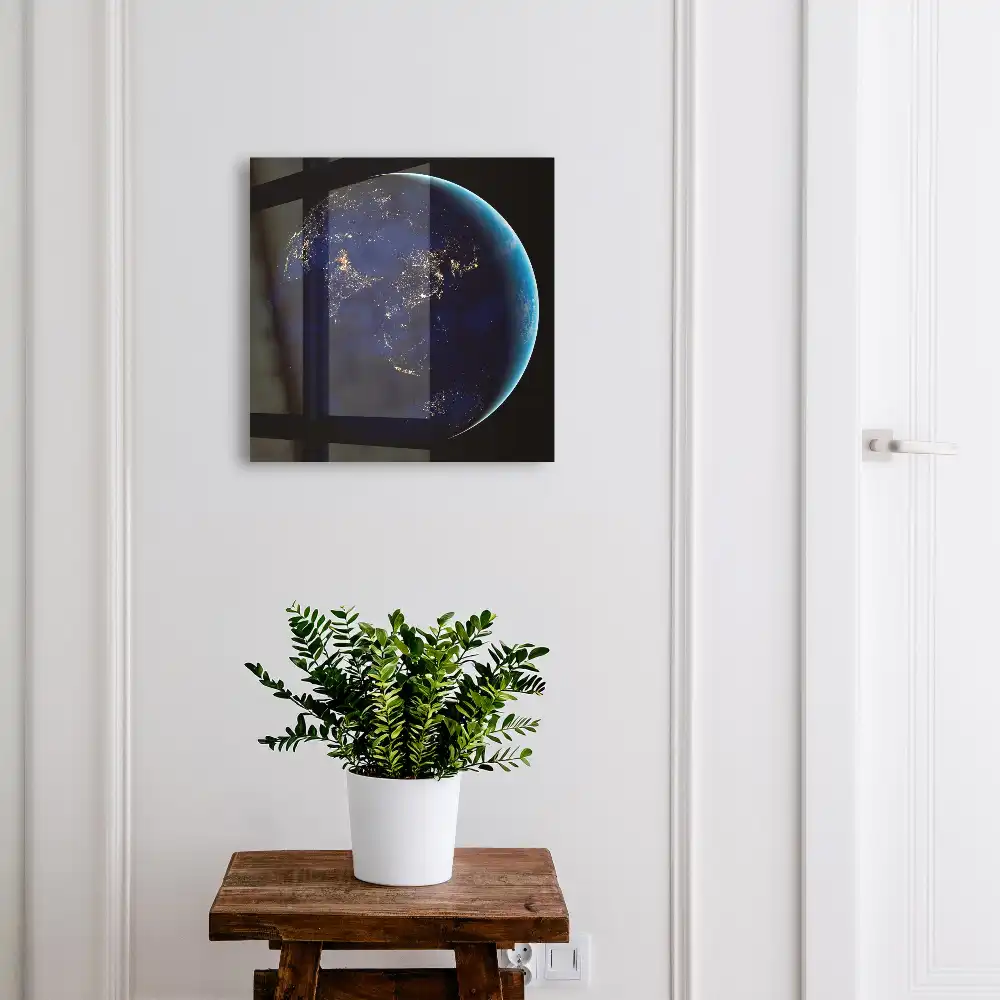 Armoire à clés la Terre vue de l'espace la nuit