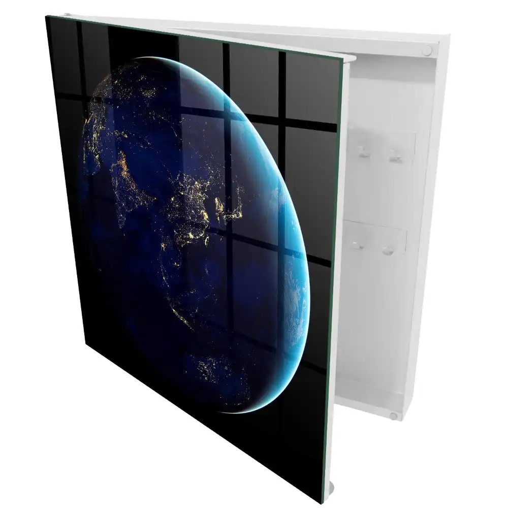 Armoire à clés la Terre vue de l'espace la nuit
