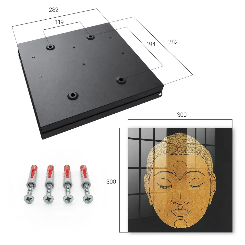 Armoire à clés motif de méditation minimaliste aux couleurs chaudes