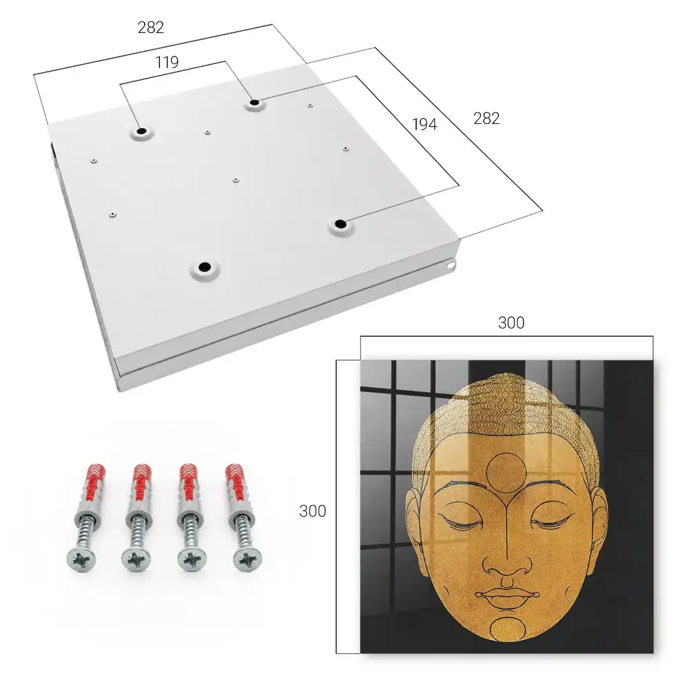 Armoire à clés motif de méditation minimaliste aux couleurs chaudes