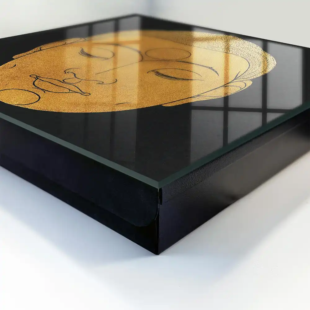 Armoire à clés motif de méditation minimaliste aux couleurs chaudes
