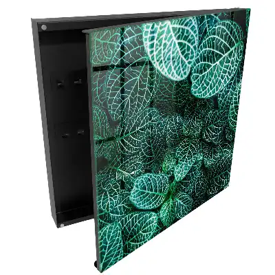 Armoire à clés feuilles vertes dans une composition harmonieuse